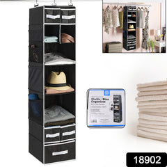 9 Shelf Hanging Closet Organizer With 5 Drawer Organizers