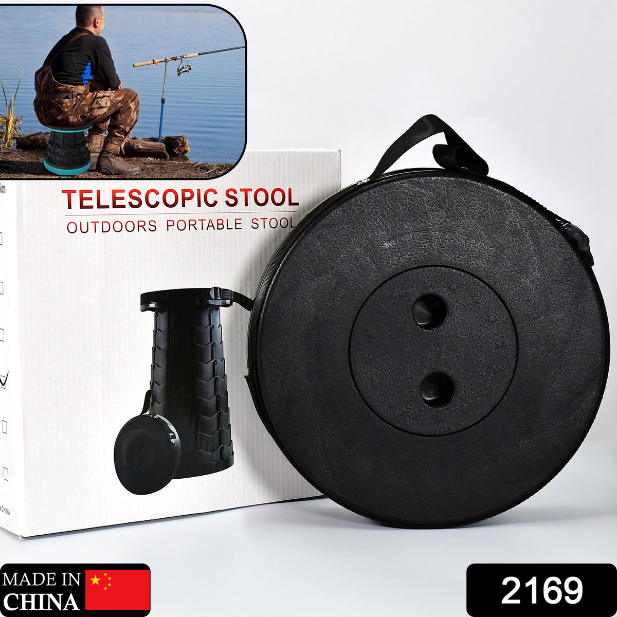 2169 Foldable Retractable Height Adjusting Stool Space Saving Telescopic Stool For Fishing Hiking Stool For Adults And Kids.