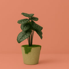 Elegant Faux Caladium in Natural Textured Pot