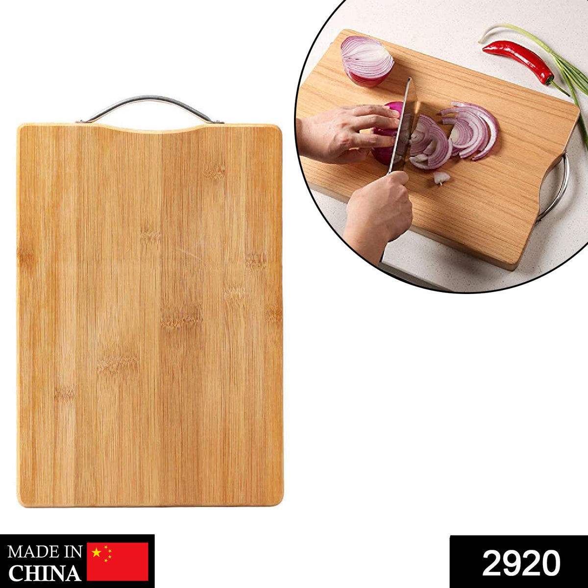 2920 Wooden Chopping  Cutting Board With Anti Skid Mat