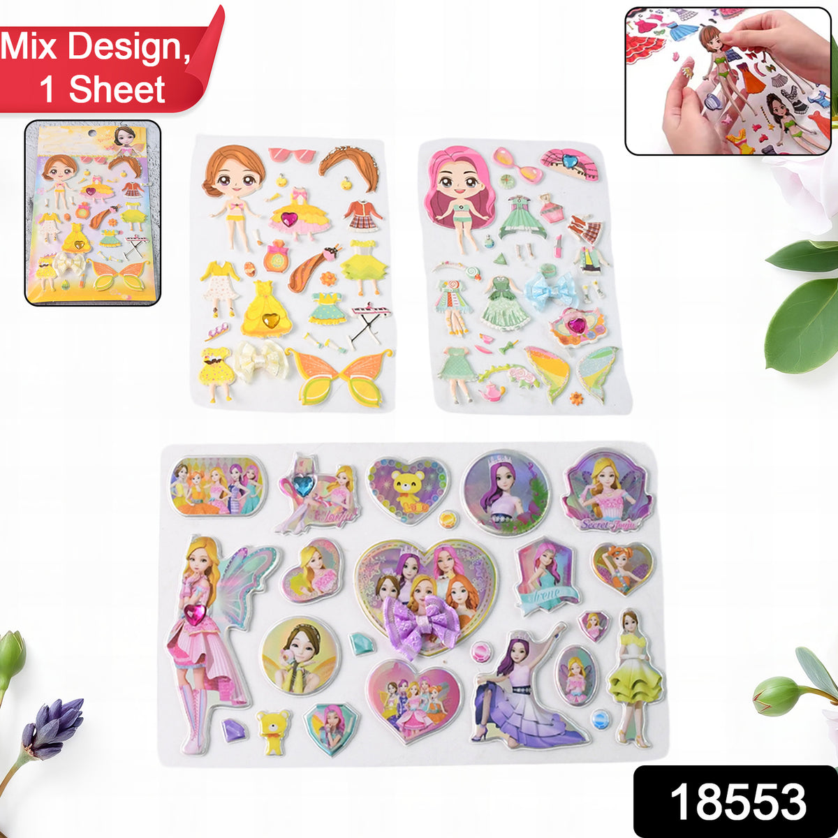 Multipurpose Adhesive 3d Stickers (1 Sheet 1510 Cm)