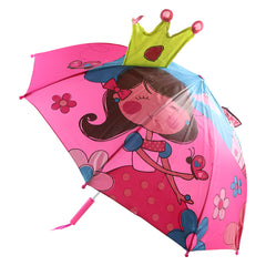 3d Kids Umbrella With Cartoon Print  Cute Waterproof Rain Umbrella (1 Pc)