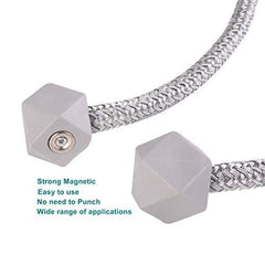 1441 Hexagonal Magnetic Braided Rope Drapery Window Curtains Loop Binding Ties Buckle (2 Pc)