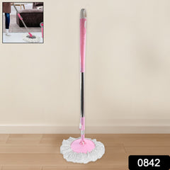 0842 Home Cleaning - Stainless Steel 360 Degree Rotating Pole Microfiber Mop Rod Stick