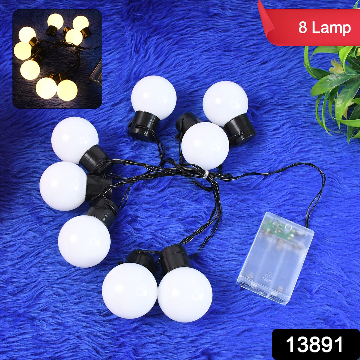 8 Led String Lights 3 Battery Operated (1 Pc  Battery Not Included)