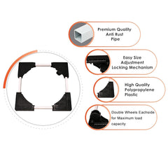 Adjustable Heavy-duty Fridge And Washing Machine Stand Base Trolley 50x50 Cm